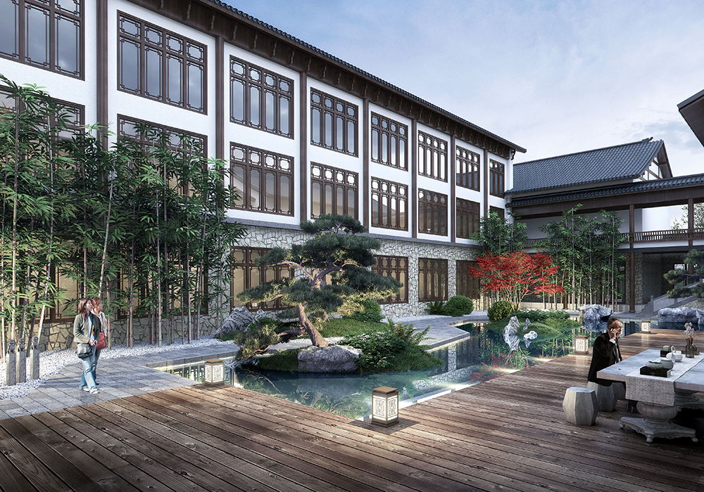 雁蕩山朝陽山莊規劃、景觀、施工圖設計輕奢度假酒店